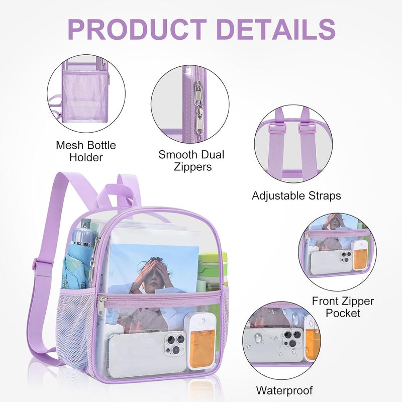 USPECLARE Clear Backpack Stadium Approved 12X11x6, Waterproof Clear Bag Stadium Backpack for Concert Work Sport Event - Image 3